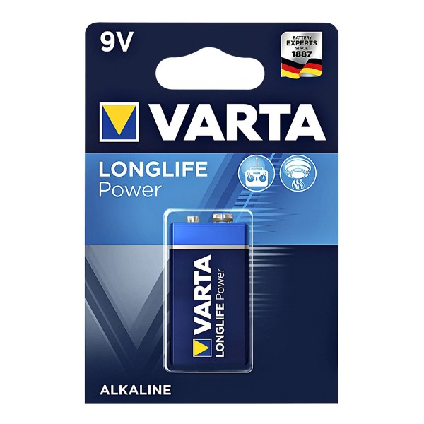 Varta Batterie Block 9V - LONG LIFE POWER - 1 Stück - Typ: 6LF22 - 9V - 4922