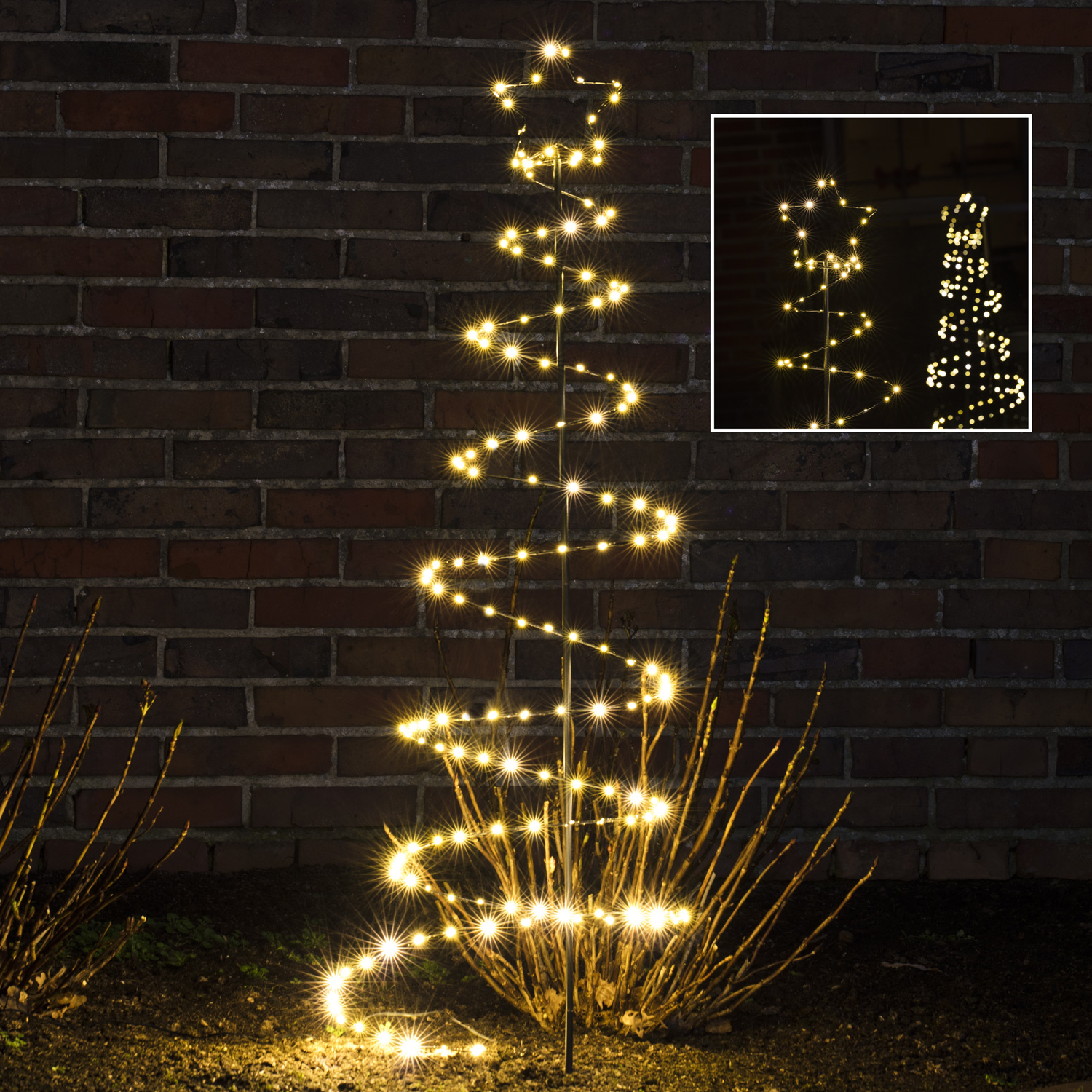 LED Lichterbaum mit Sternspitze Spiral Weihnachtsbaum 180 warmweiße LED H 1,3m für
