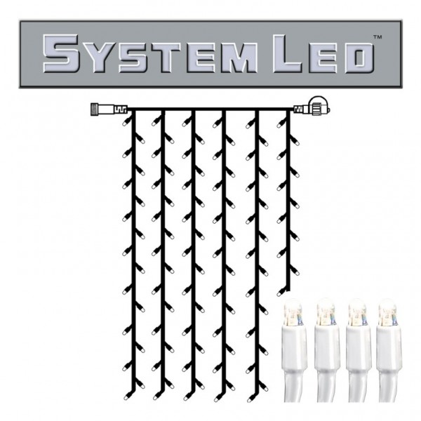 System LED White | Lichtvorhang | koppelbar | exkl. Trafo | 1.00m x 2.00m | 102x Kaltweiß