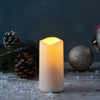 LED Mini Kerze/Grabkerze - flackernd - H: 10cm, D: 5cm - Timer + Sensor - bis 750h - weiß LED Mini Kerze/Grabkerze - flackernd - H: 10cm, D: 5cm - Timer + Sensor - bis 750h - weiß