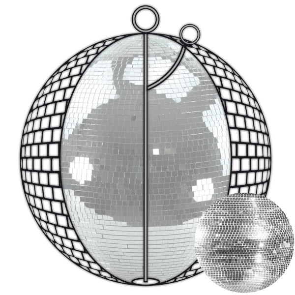 Spiegelkugel 75cm - silber - Diskokugel Echtglas - 10x10mm Spiegel - PROFI Serie