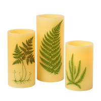 Vorschau: XXL LED Kerze mit Farndruck - Echtwachs - flackernde LED - H: 25cm - D: 12cm - weiß/grün Vorschau: XXL LED Kerze mit Farndruck - Echtwachs - flackernde LED - H: 25cm - D: 12cm - weiß/grün