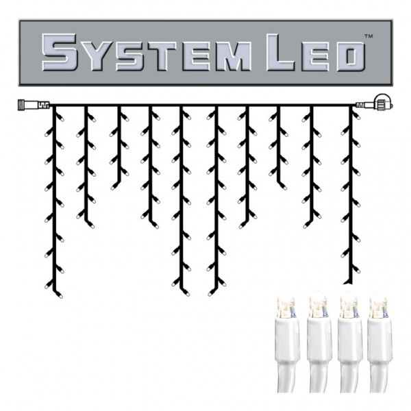System LED White | Lichtvorhang | koppelbar | exkl. Trafo | 2,00m x 1,00m | 100x Kaltweiß