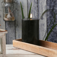 Vorschau: LED Stumpenkerze MIA - Echtwachs - realistische 3D Flamme - H: 15cm - D: 10cm - schwarz Vorschau: LED Stumpenkerze MIA - Echtwachs - realistische 3D Flamme - H: 15cm - D: 10cm - schwarz