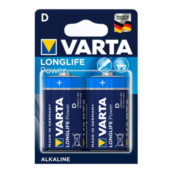 Varta Batterie Mono D - 2 Stück im Blister - Typ: LR20 - 1,5V - Longlife Power