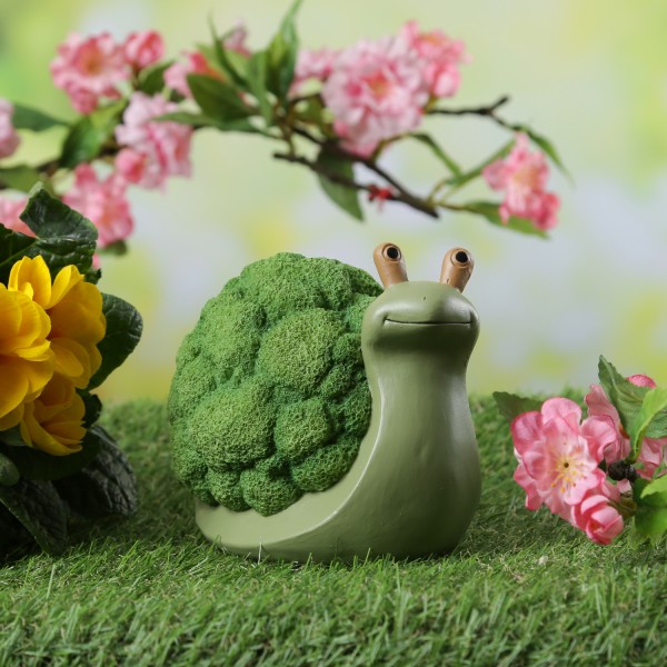Schnecke BROKKOLI - Gartenfigur - Dekofigur - Polyresin - H: 11cm - für Außen - grün