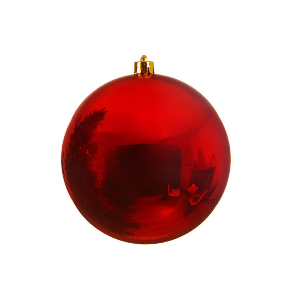Christbaumkugel - Weihnachtskugel - bruchfest - D: 14cm - glänzend - rot