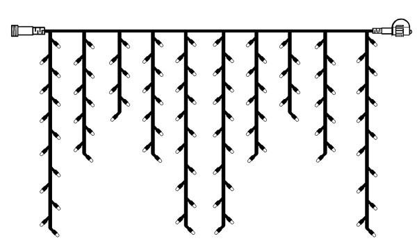 System LED Black | Lichtvorhang | koppelbar | exkl. Trafo | 2.00m x 1.00m | 100x Kaltweiß