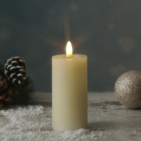 Vorschau: LED Kerze LINA - Rustik-Optik - Echtwachs - 3D Flamme - H: 12,5cm - D: 5cm - Timer - creme Vorschau: LED Kerze LINA - Rustik-Optik - Echtwachs - 3D Flamme - H: 12,5cm - D: 5cm - Timer - creme