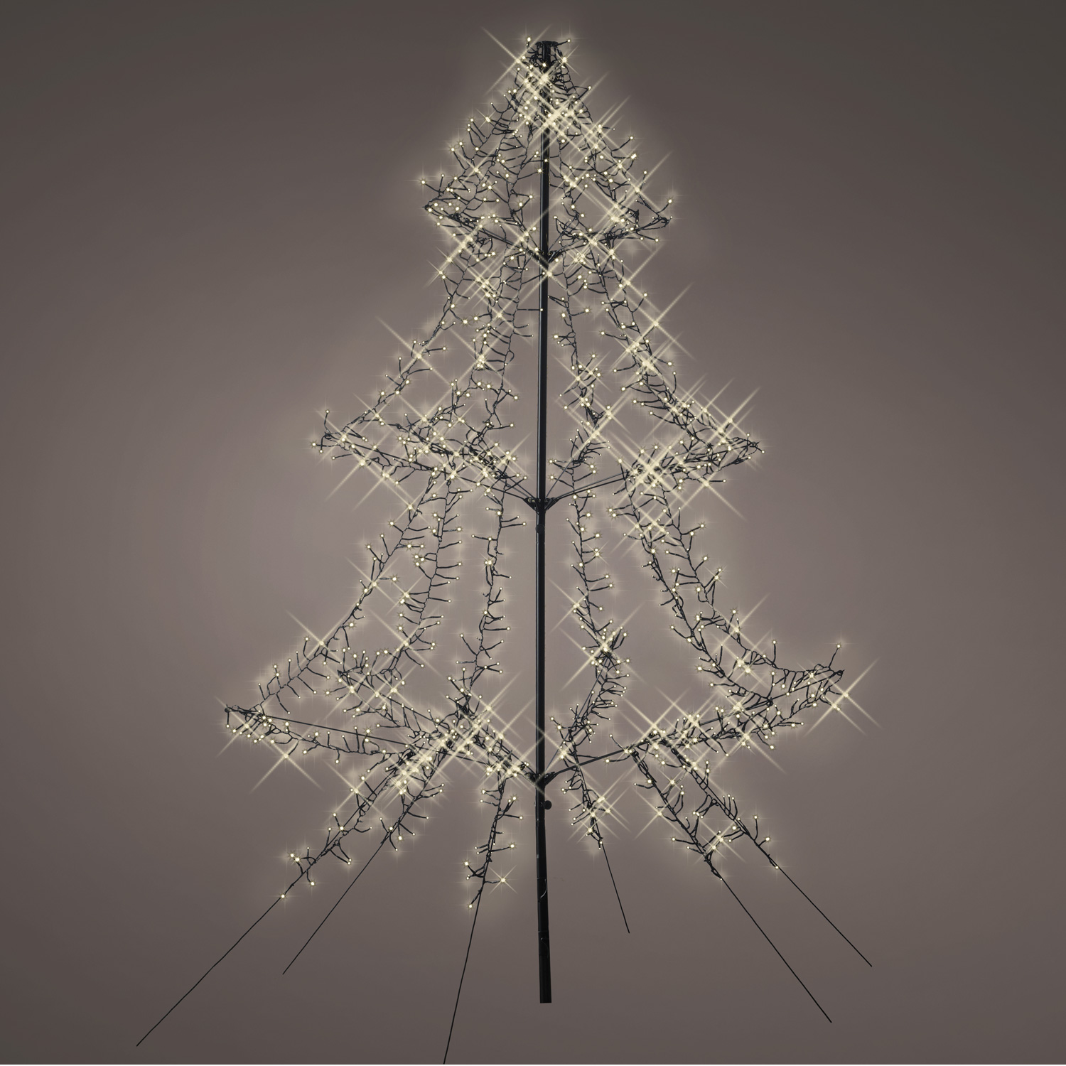 LED Lichterbaum - Weihnachtsbaum - 1200 funkelnde LED - H: 2m - Timer - 8  Funktionen - aufklappbar