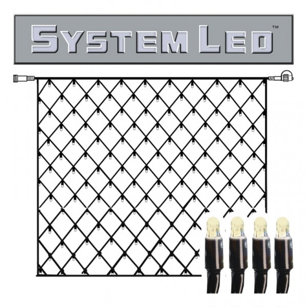 System LED Black | Lichtnetz | koppelbar | exkl. Trafo | 3.00m x 3.00m | 192x Warmweiß