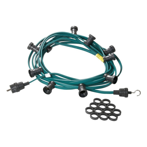 Illu-/Partylichterkette 40m - Außenlichterkette grün - Made in Germany - 60 ultra-warmweiße LED Kuge