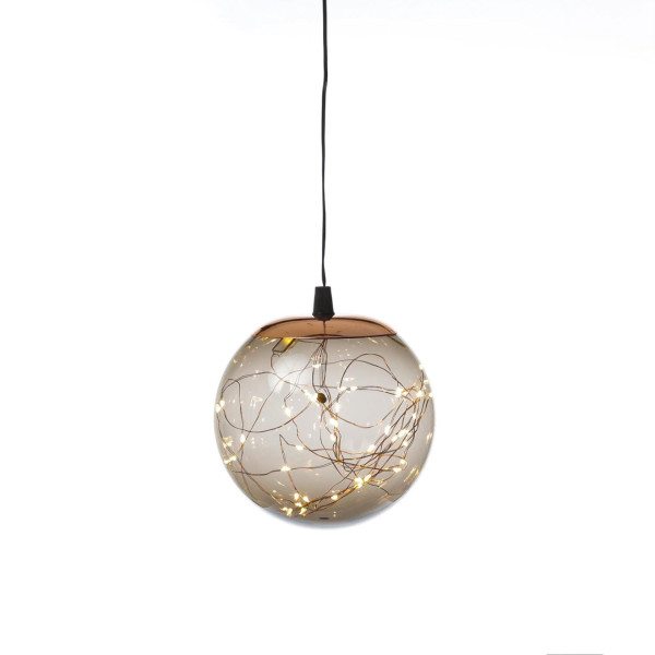 B-Ware LED Lichterkugel mit Drahtlichterkette - 40 bernstein LED - Timer - D: 15cm - f. Innen/Außen