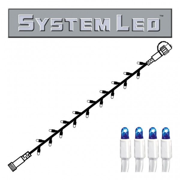 System LED White | Lichterkette | koppelbar | exkl. Trafo | 3.00m | 30x Blau