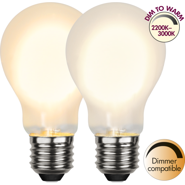 LED Tropfenlampe FILA A60 - E27 - 4W - DTW 3000-2000 - 280lm - frost - dimmbar