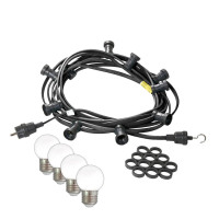 Vorschau: Illu-/Partylichterkette 5m - Außenlichterkette schwarz - Made in Germany - 10 kaltweiße LED Kugellam Vorschau: Illu-/Partylichterkette 5m - Außenlichterkette schwarz - Made in Germany - 10 kaltweiße LED Kugellam