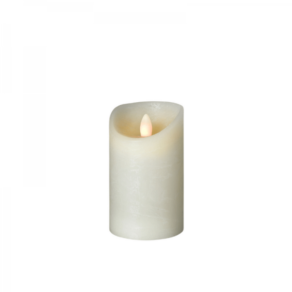 LED Wachskerze SHINE | elfenbein | gefrostet | D: 7,5cm H: 12,5cm | fernbedienbar | Timer 