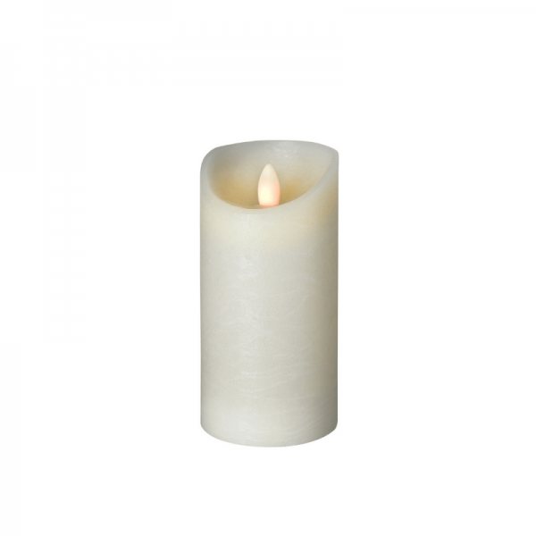 LED Wachskerze SHINE | elfenbein | gefrostet | D: 7,5cm H: 15cm | fernbedienbar | Timer 