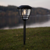 LED Solar Wegleuchte FELIX - warmweiße Filament LED - H: 45cm - D: 14cm - Dämmerungssensor LED Solar Wegleuchte FELIX - warmweiße Filament LED - H: 45cm - D: 14cm - Dämmerungssensor