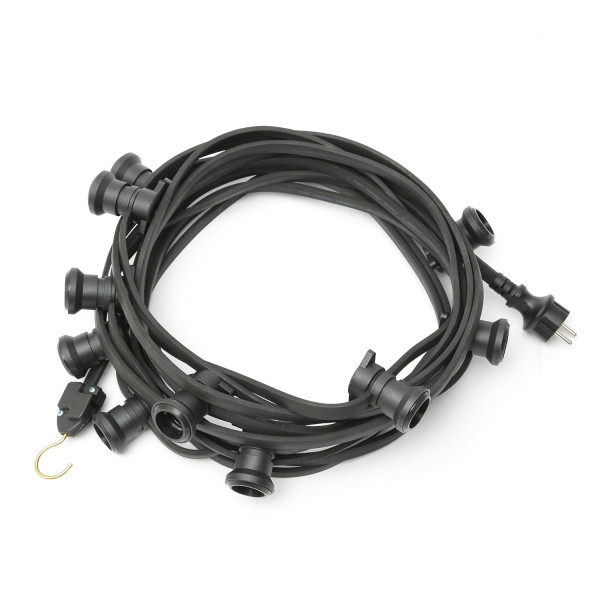 Illu-/Partylichterkette BLACKY 40m - Außenlichterkette schwarz - 40x E27 Schraubfassung