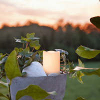 LED Mini Stumpenkerze/Grabkerze - simuliert brennende Flamme - H: 7cm - inkl. Batterie - Timer LED Mini Stumpenkerze/Grabkerze - simuliert brennende Flamme - H: 7cm - inkl. Batterie - Timer