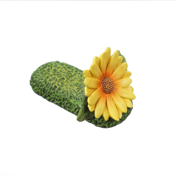 Blumentopffüße gelbe Blumen - Pflanzkübel Untersetzer - Kübelfüße - Polyresin - 3er Set