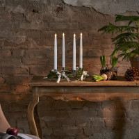 LED Stabkerzen Flamme - Echtwachs - flackernde warmweiße LED - H: 28,5cm - Fernbedienung - 4er Set LED Stabkerzen Flamme - Echtwachs - flackernde warmweiße LED - H: 28,5cm - Fernbedienung - 4er Set