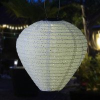 Vorschau: LED Solar Lampion Ballon - mit Blumenmuster - warmweiße LED - H: 30cm - D: 30cm - Lichtsensor - weiß Vorschau: LED Solar Lampion Ballon - mit Blumenmuster - warmweiße LED - H: 30cm - D: 30cm - Lichtsensor - weiß