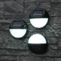 Vorschau: LED Solar Fassadenleuchten - Wandleuchten - kaltweiße LED - D: 11cm - Sensor - schwarz - 3er Set Vorschau: LED Solar Fassadenleuchten - Wandleuchten - kaltweiße LED - D: 11cm - Sensor - schwarz - 3er Set