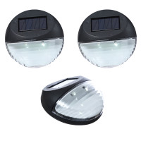 Vorschau: LED Solar Fassadenleuchten - Wandleuchten - kaltweiße LED - D: 11cm - Sensor - schwarz - 3er Set Vorschau: LED Solar Fassadenleuchten - Wandleuchten - kaltweiße LED - D: 11cm - Sensor - schwarz - 3er Set