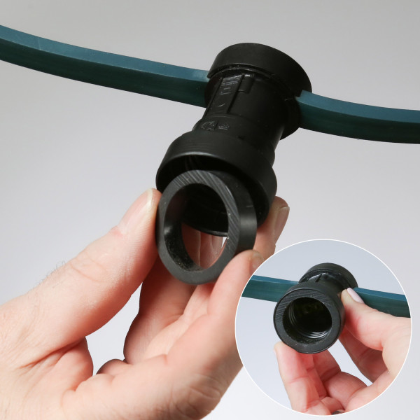 Illu-/Partylichterkette 5m - Außenlichterkette schwarz - Made in Germany - 5x Edison LED Filament