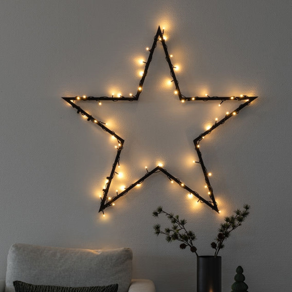 Micro LED Lichterkette - gefrostet - 10 bernsteinfarbene LED - L: 0,63m - grünes Kabel - Indoor