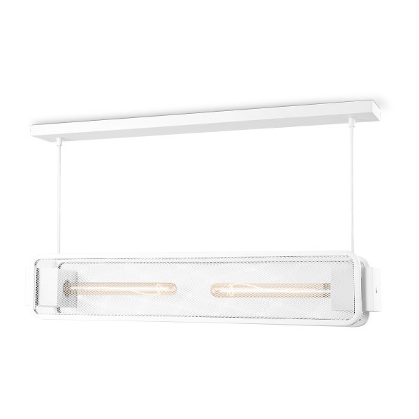 Moderne Deckenlampe WEAVE II weiß - für 2 Filament LED Leuchtmittel - 80cm x 11cm - E27