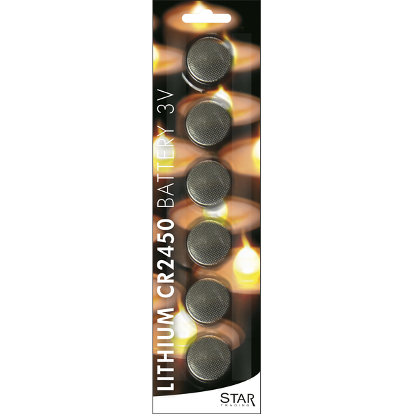 6er Set Batterien - Knopfzelle CR2450 - 3V - LITHIUM