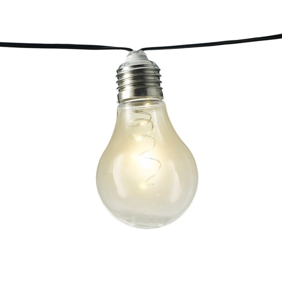 transparente L: LED - warmweiß Glühbirnen 4,5m Solar GLOW 10 mit Drahtlichterkette Lichterkette - -