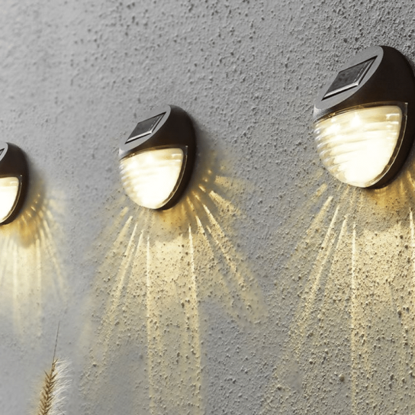 LED Solar Fassadenleuchten - Wandleuchten - Dämmerungssensor - warmweiße LED - 3er Set