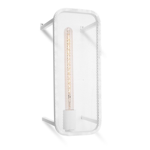 Moderne Wandlampe WEAVE weiß - für Filament LED Leuchtmittel - 38cm x 15cm - E27