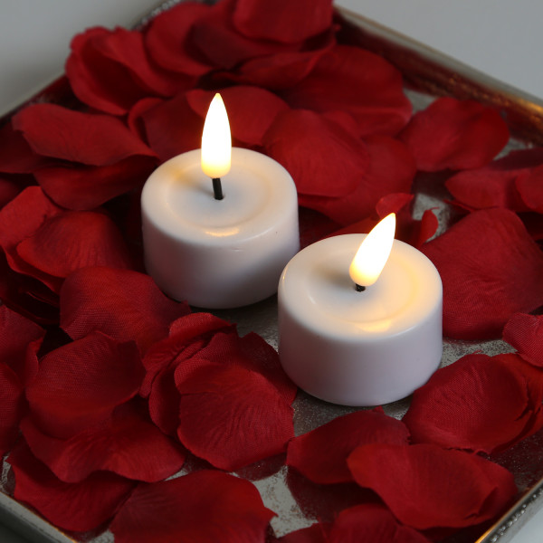 B-Ware LED Teelichter MIA - Echtwachs - realistische 3D Flamme - D: 4,1cm - Batteriebetrieb - weiß -