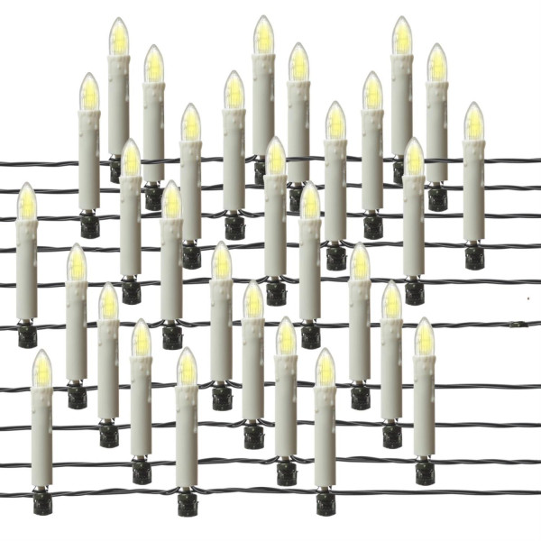 B-Ware LED Kerzenlichterkette - 30 Christbaumkerzen - Weihnachtsbaumlichterkette - L: 11,6m - Innen/