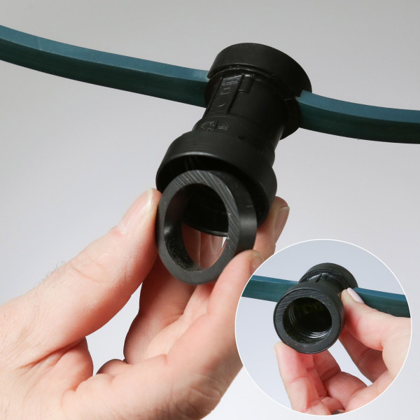 Illu-/Partylichterkette 5m - Außenlichterkette schwarz - Made in Germany - 10 kaltweiße LED Kugellam