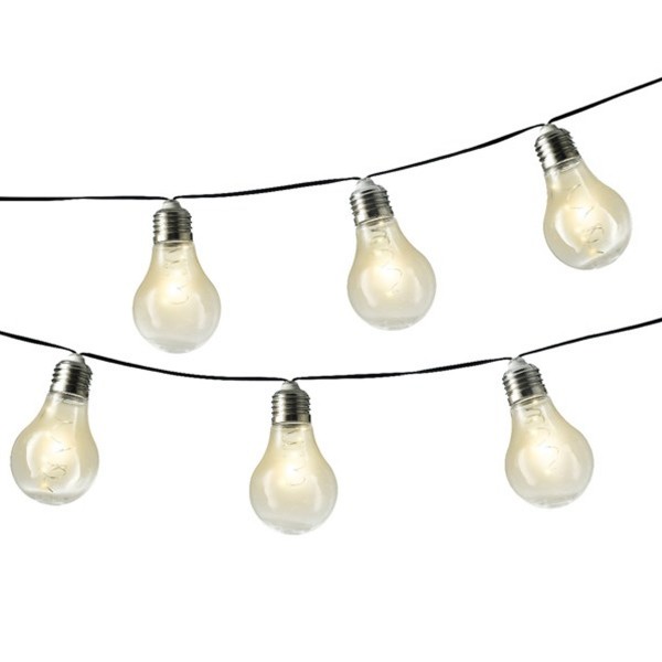 LED Solar Lichterkette mit 10 transparenten Glühbirnen mit Drahtlichterkette - 2 Funkt. - L: 4,5m